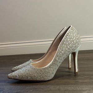 De Blossom Collection Sparkling Silver Heels